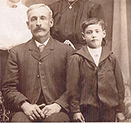 Young Reuben Begg and his father