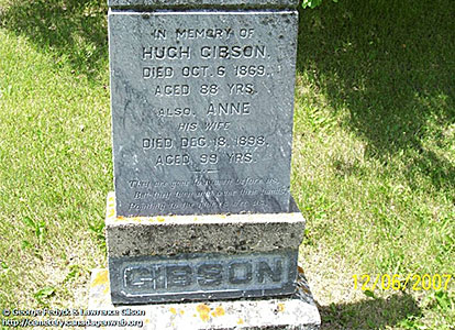 Gravestone for Anne and Hugh Gibson