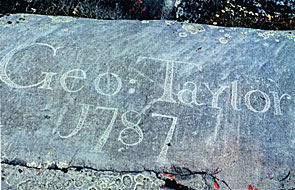 George Taylor Inscription on Rock at Sloop's Cove