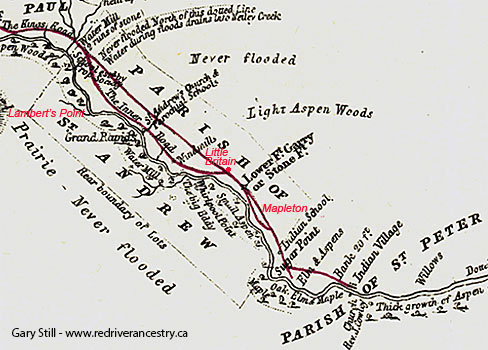 St Andrews - St Peters Parishes form Hind's Map of 1857