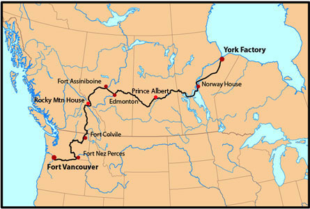 Trade Route from York Factory to Fort Vancouver