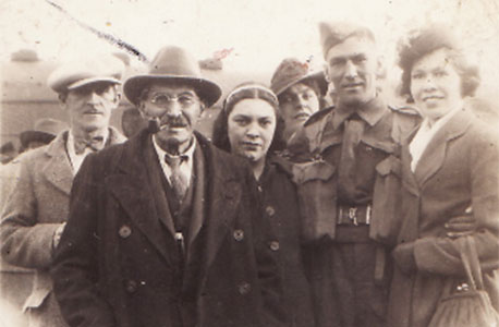 Soldier Leslie Adams at Train Station