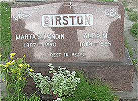 Martha and Alex Birston Grave