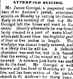 James Corrigal Suicide