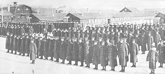 Redfeather Farm Barracks in Selkirk during World War I