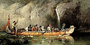 Voyageurs in Canoe