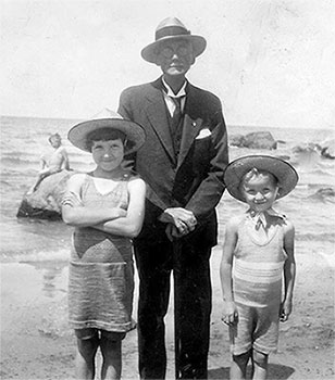 John Laing with granddaughters Doreen and Yvonne