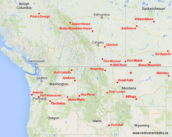 British Columbia - Wyoming Territories