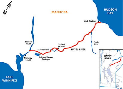 The Hayes River Route taken by the Selkirk Settlers